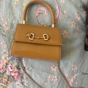 By Anthropologie Tan tiny Leather Handbag